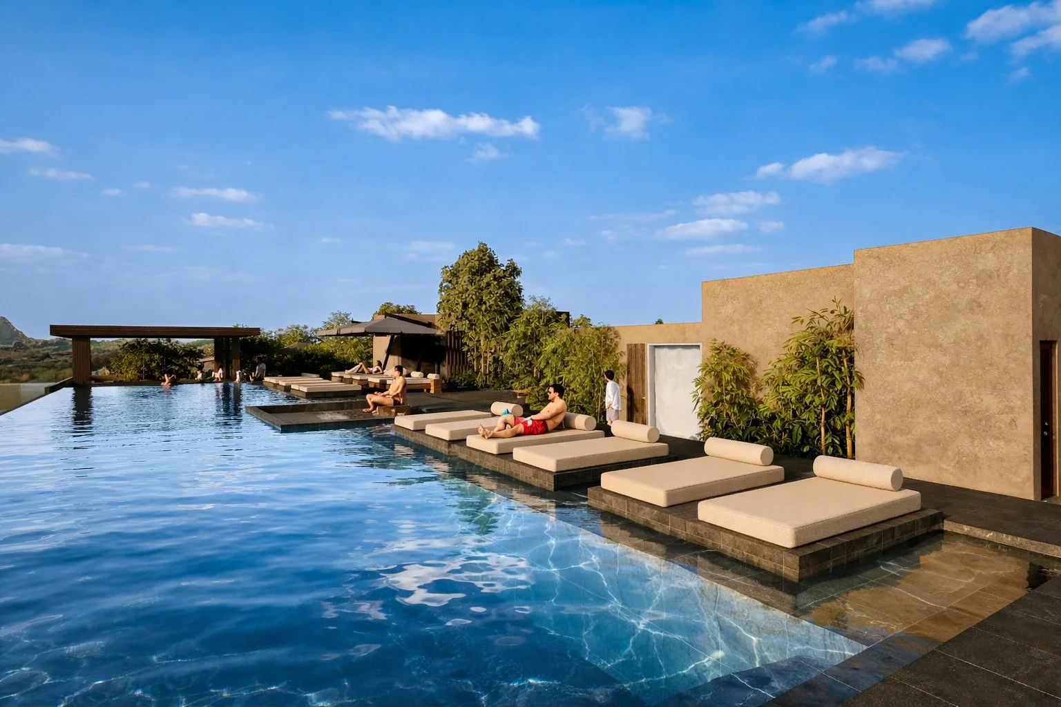 The rooftop pool at Avanti